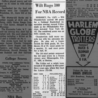 Wilt Chamberlain 100-Point Game - Newspapers.com™