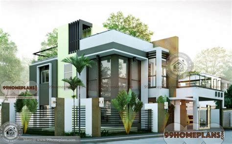 Modern Box Type House Design -Free Home Plan Elevations 2 Story Cute