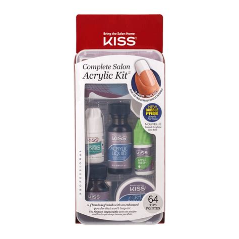 KISS Complete Salon Acrylic Nail Kit, 64 Count | Acrylic nail kit, Sculptured nails, Acrylic liquid