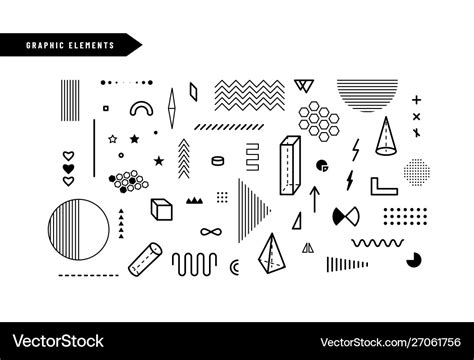 Geometric graphic elements set geometrical Vector Image