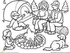family camping coloring pages - Clip Art Library