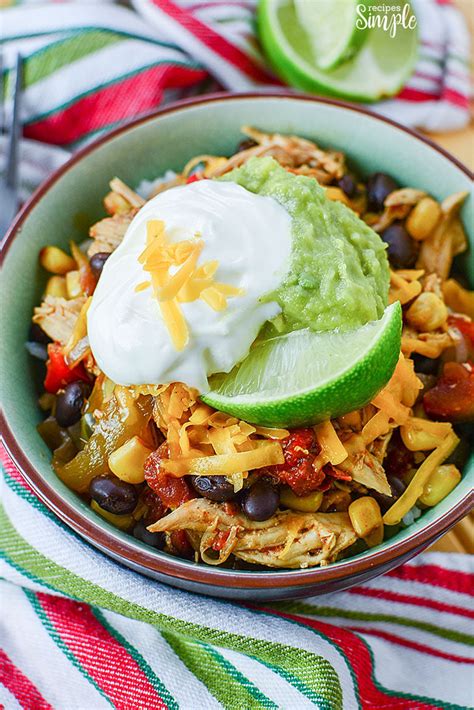 Slow Cooker Chicken Burrito Bowl - Recipes Simple