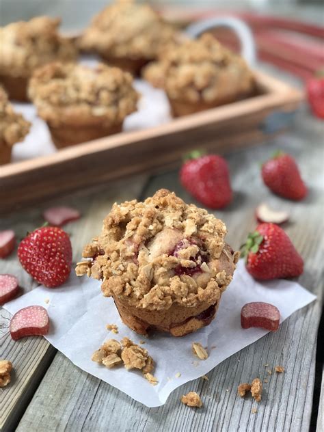 Strawberry Rhubarb Crumble Muffins 1 BEST - The Kitchen Fairy