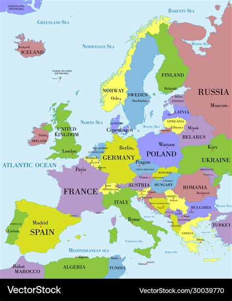 Political Map Of Europe With Capitals