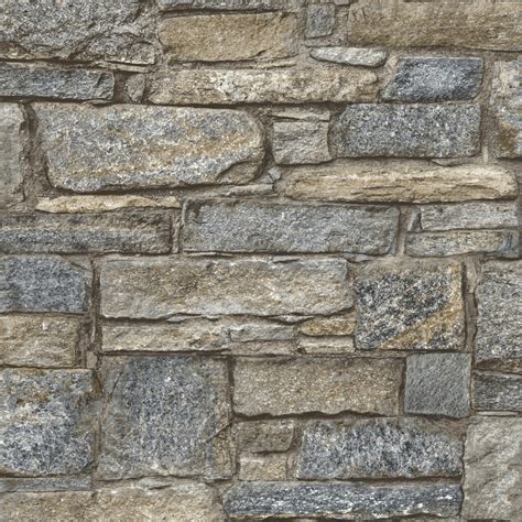 Grandeo Chalet Stone 3D Effect Realistic Stone Slate Smooth Wallpaper A37003