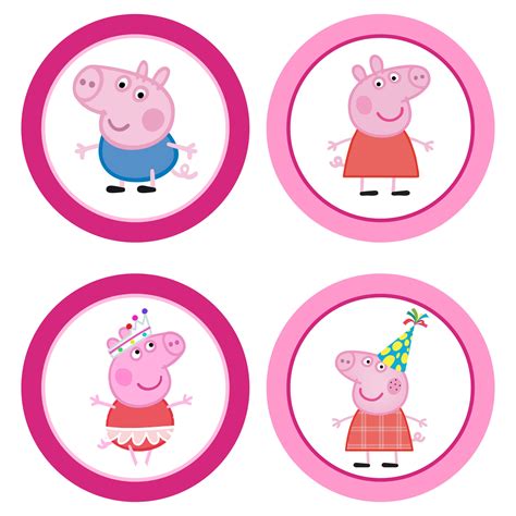 Peppa Pig Cupcake Toppers - 10 Free PDF Printables | Printablee