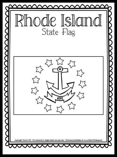 Rhode Island State Flag Coloring Page