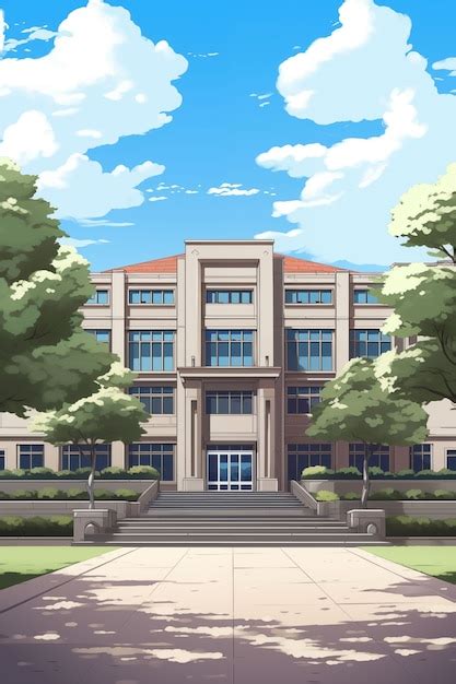 Free AI Image | Anime school building illustration