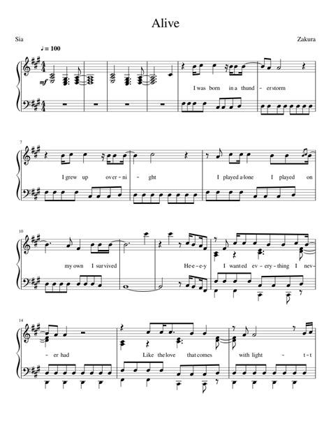 Sia - Alive Sheet music for Piano (Solo) | Musescore.com