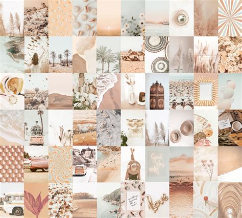 Beige Boho Photo Wall Collage Kit Aesthetic Collage Kit | Etsy