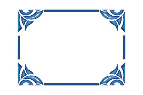 Blue Abstract Ornament Border Design 22034751 PNG