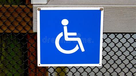 Blue and White Handicap Accessible Sign Stock Image - Image of metal ...