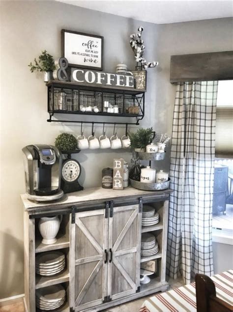 Diy Farmhouse Coffee Bar Plans - Coffee Bar Kitchen Station Rustic ...