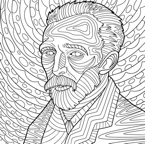 Arte Van Gogh, Van Gogh Art, Realistic Pencil Drawings, Line Art Drawings, Famous Art Coloring ...