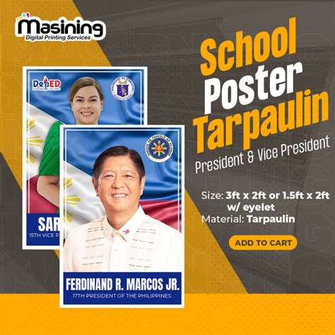 President & Vice President - School Poster Tarpaulin 3ft x 2ft / 1.5ft ...