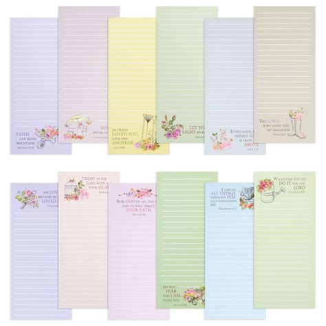 12 Pack Religious Notepads, Magnetic to Do Lists for Fridge, Bible Verse, Religious Designs 2.75 ...