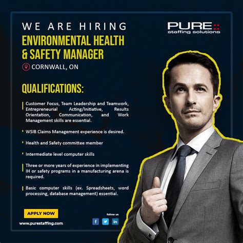 We Are Hiring Environmental Health & Safety Manager | Environmental health and safety, Health ...