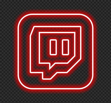 HD Twitch Neon Red Square App Icon PNG | Citypng