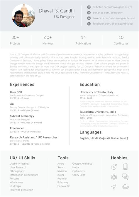 Resume Template For Ui Ux Designer