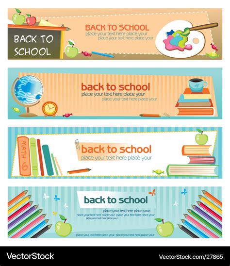 Back to school banners Royalty Free Vector Image