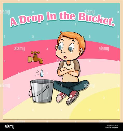 Idiom saying a drop in the bucket Stock Vector Image & Art - Alamy