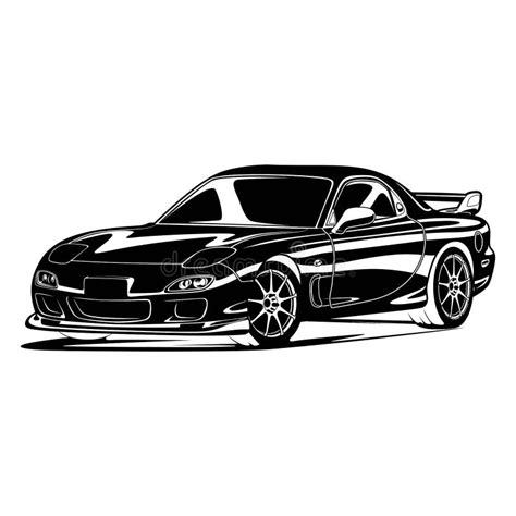 RX7 car illustration stock illustration. Illustration of vintage - 253787531