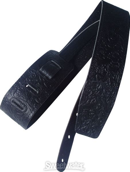 Gibson Accessories 2.5" Saddle Leather Guitar Strap - Black | Sweetwater