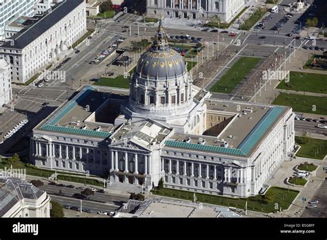 aerial view above San Francisco city hall civic center Stock Photo - Alamy