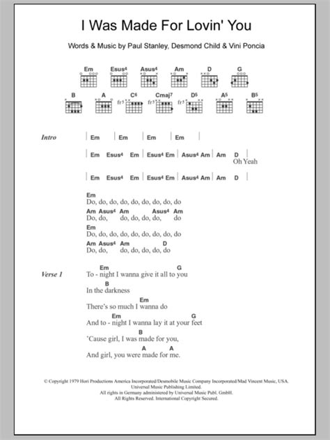 I Was Made For Lovin' You by KISS - Guitar Chords/Lyrics - Guitar Instructor