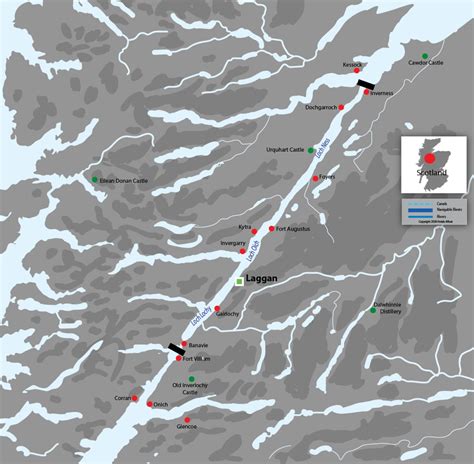 Le Boat cruise routes for Caledonian Canal