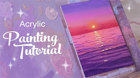 Acrylic Painting Tutorial - Purple Ocean Sunset (beginner to ...