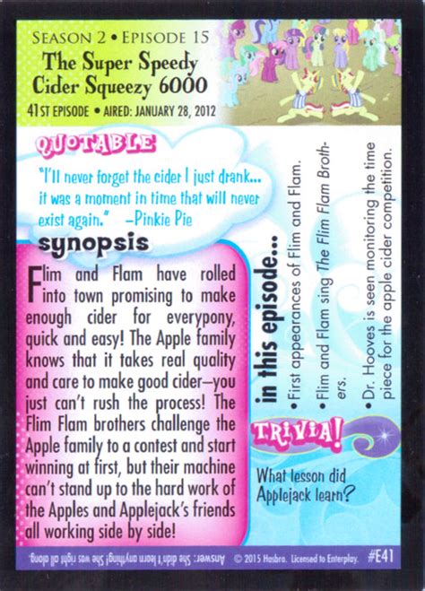 MLP The Super Speedy Cider Squeezy 6000 Trading Cards | MLP Merch