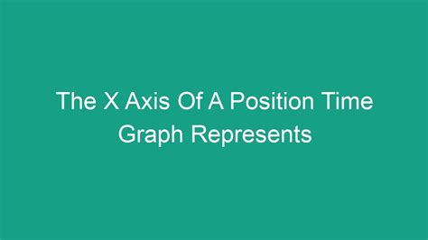 The X Axis Of A Position Time Graph Represents - Android62