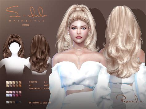 The Sims Resource - High ponytail Curly hairstyle (Rosalie031022)