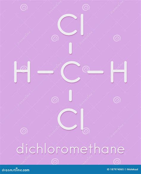 Dichloromethane DCM Solvent Molecule. Skeletal Formula. Vector ...