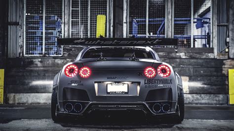 Nissan GTR Liberty Walk Back View 1600 x 900 HDTV Wallpaper