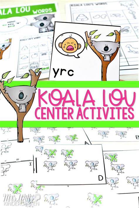 Koala Lou Center Activities | Activity centers, Kindergarten activities, Kindergarten lesson plans