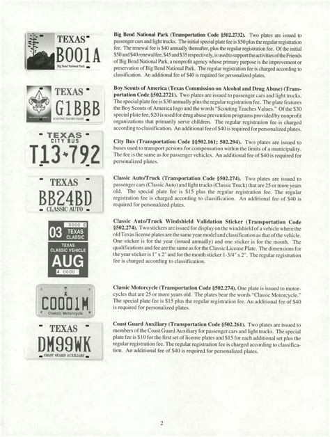 Texas License Plates, 2002 - Page 2 - The Portal to Texas History