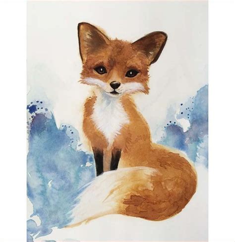 Golden Fox Art Print Nursery Wall DecorWoodland Watercolor | Etsy