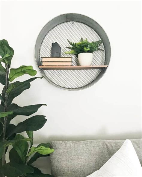 Farmhouse Circle Shelf on Living Room Wall - Soul & Lane