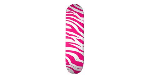 Cool Skateboards for Girls Hot Pink Zebra Stripe | Zazzle