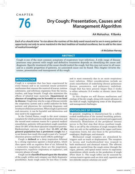 (PDF) Dry Cough: Presentation, Causes and Management Algorithm