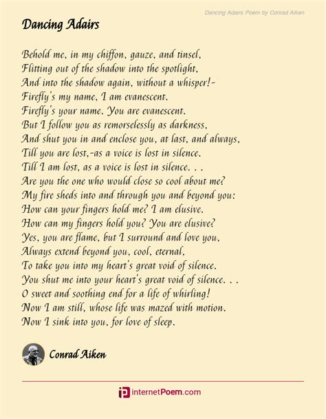 Dancing Adairs Poem by Conrad Aiken