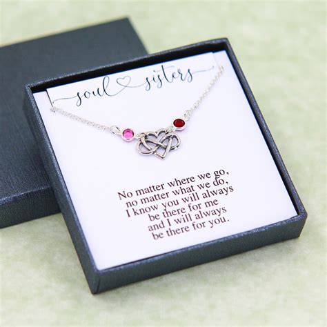 Best Friend Birthday Gifts, Birthstone Necklace, Soul Sister Necklace, Best Friend Gifts, Sister ...