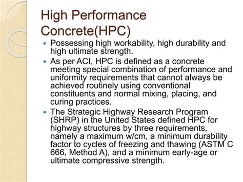 High strength concrete