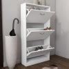 Torino Narrow White Shoe Storage Cabinet - 9 Pairs | Furniture123