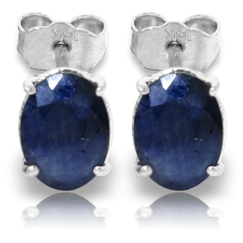 2 Carat 14K Solid White Gold Stud Earrings Natural Sapphire | eBay