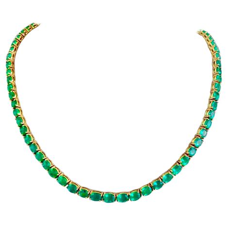 25.00 Carat Natural Colombian Emerald Necklace 18K Yellow Gold – EmeraldsMaravellous