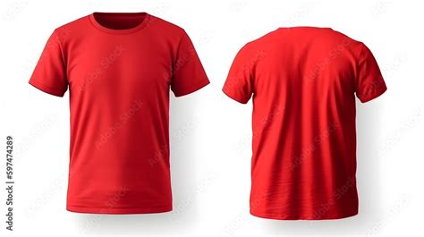 blank red t shirt mockup,close up red t-shirt on white background ...