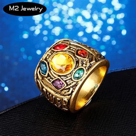 Marvel Avengers Endgame Infinity War Thanos Ring Men Size 8 12 Thanos Power Crystal Ring For ...